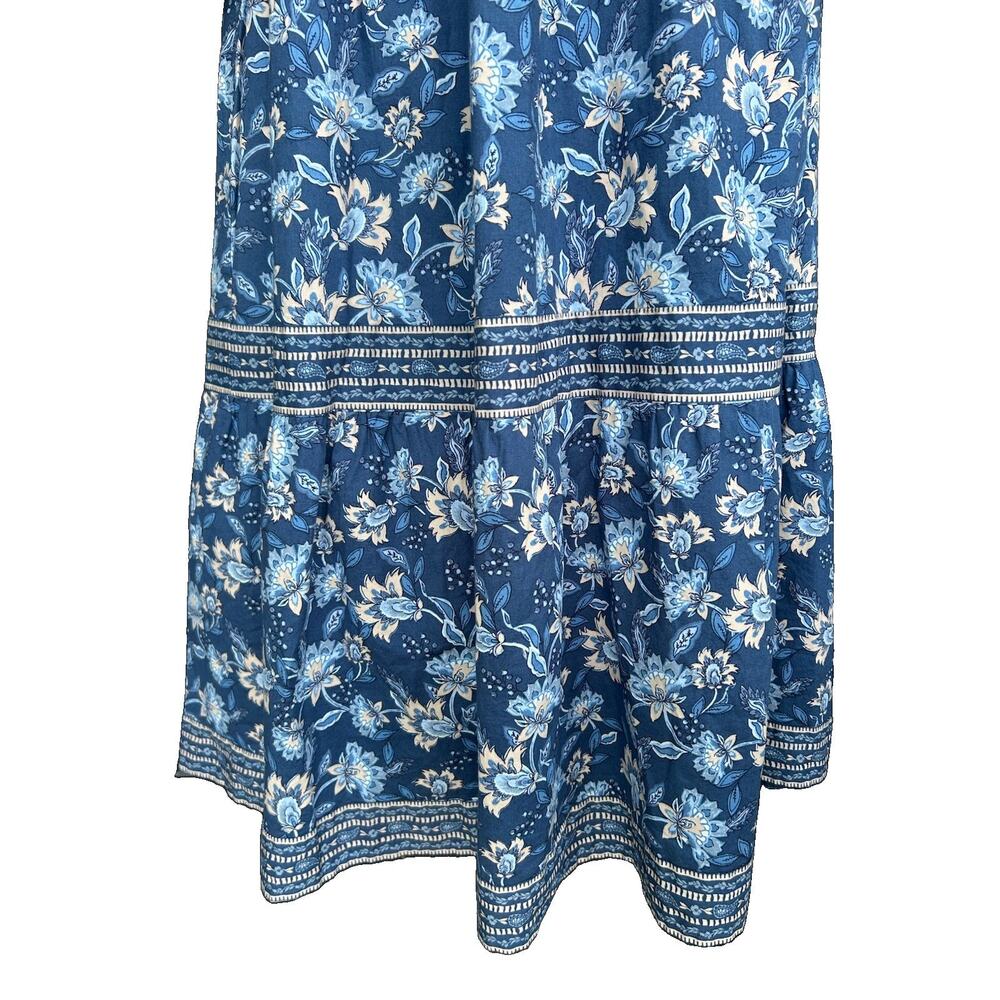 NEW Loft Paisley Bow Pocket Boho Maxi Dress Blue NWT Size XS Cottagecore Boho - Picture 8 of 14